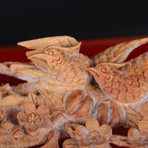 Cầu Gậy Như Ý Chim Trĩ Hoa Mai Gỗ Hoàng Đàn Tuyết Lạng Sơn