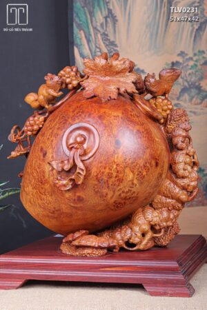 Bình Nho Sóc Gỗ Nu Hương