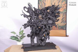 Nhất Long Vờn Ngọc Gỗ Mun Sừng Khánh Hoà