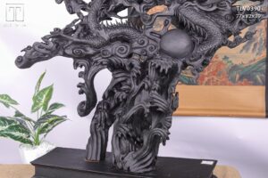 Nhất Long Vờn Ngọc Gỗ Mun Sừng Khánh Hoà