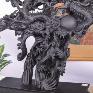 Nhất Long Vờn Ngọc Gỗ Mun Sừng Khánh Hoà
