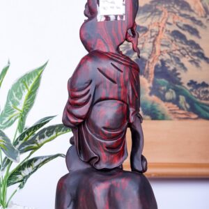 Di Lạc Cầm Quạt Đứng Bao Tiền Gỗ Trắc