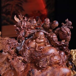 Di Lạc Nhất Tiểu Song Nghê Gỗ Nu Cẩm