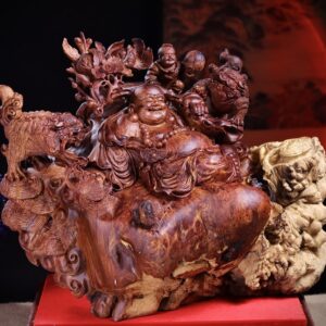 Di Lạc Nhất Tiểu Song Nghê Gỗ Nu Cẩm