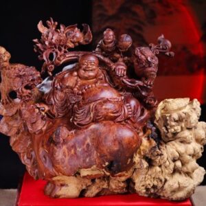Di Lạc Nhất Tiểu Song Nghê Gỗ Nu Cẩm