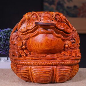 Cóc Thiềm Thừ Trấn Giỏ Tiền Gỗ Hương