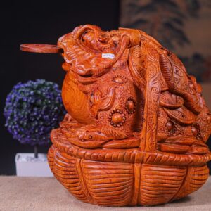Cóc Thiềm Thừ Trấn Giỏ Tiền Gỗ Hương