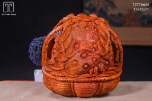 Cóc Thiềm Thừ Trấn Giỏ Tiền Gỗ Hương