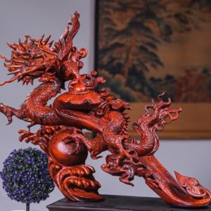Nhất Long Vờn Ngọc Gậy Như Ý Gỗ Sưa