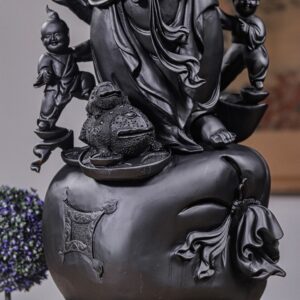 Di Lạc Tam Tiểu Đứng Bao Tiền Gỗ Mun Sừng Khánh Hoà