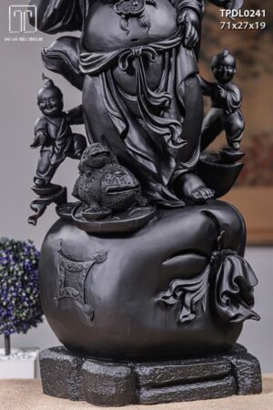Di Lạc Tam Tiểu Đứng Bao Tiền Gỗ Mun Sừng Khánh Hoà