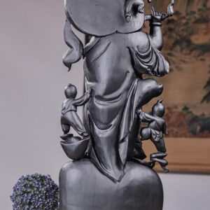 Di Lạc Tam Tiểu Đứng Bao Tiền Gỗ Mun Sừng Khánh Hoà