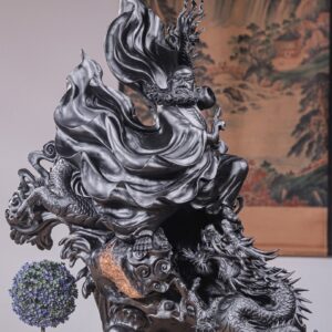 Đạt Ma Hàng Long Gỗ Mun Sừng Khánh Hoà Ôm Đá