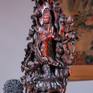 Phật Quan Âm Đài Sen Gỗ Trắc