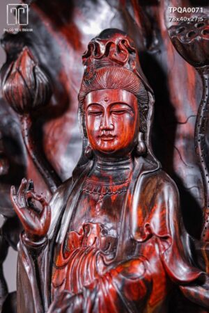 Phật Quan Âm Đài Sen Gỗ Trắc