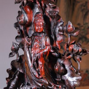 Phật Quan Âm Đài Sen Gỗ Trắc