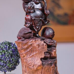 Di Lạc Vác Gậy Như Ý Gỗ Trắc