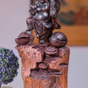 Di Lạc Vác Gậy Như Ý Gỗ Trắc