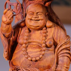 Di Lạc Nhị Tiểu Cây Hoa Phù Dung Gỗ Sưa Đỏ + Ngà Voi