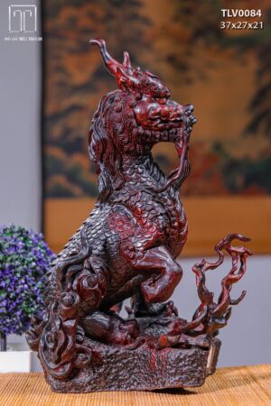 Hoả Kỳ Lân Gỗ Trắc Đỏ Đen