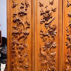Tranh Gỗ Tứ Quý Tùng - Cúc - Trúc - Mai Gỗ Hương