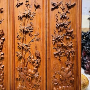Tranh Gỗ Tứ Quý Tùng - Cúc - Trúc - Mai Gỗ Hương
