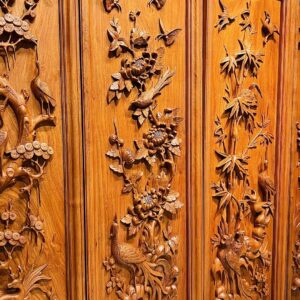 Tranh Gỗ Tứ Quý Tùng - Cúc - Trúc - Mai Gỗ Hương