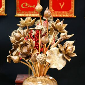 Bình sen cẩm vàng dáng nằm
