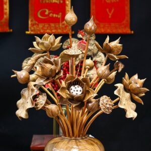 Bình sen cẩm vàng dáng nằm