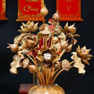 Bình sen cẩm vàng dáng nằm