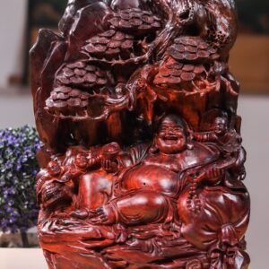 Di Lạc Tam Tiểu Ngồi Bao Tiền Gỗ Trắc