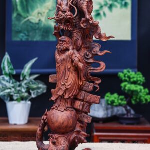 Đạt ma đứng rồng gỗ sưa