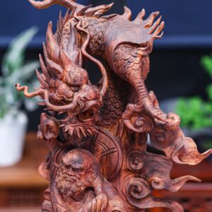 Đạt ma đứng rồng gỗ sưa