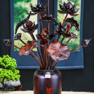 Bình sen gỗ trắc