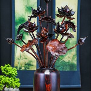 Bình sen gỗ trắc