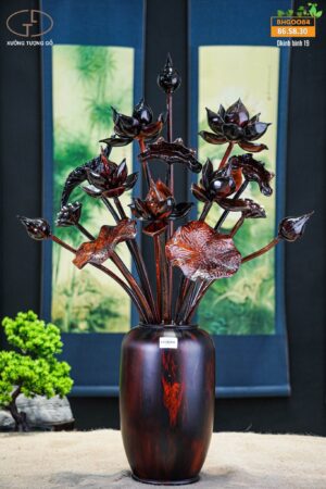 Bình sen gỗ trắc