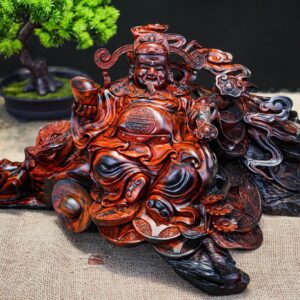 Thần tài gỗ trắc đỏ đen
