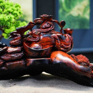 Thần tài gỗ trắc đỏ đen