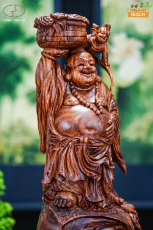 Di lặc đứng bao tiền gỗ sưa
