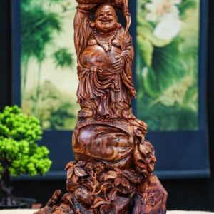 Di lặc đứng bao tiền gỗ sưa