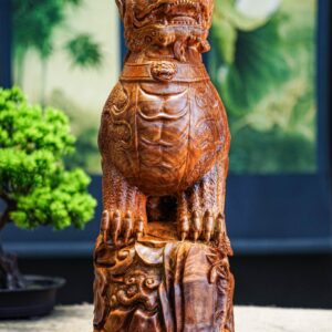 Lân sư gỗ hương  ( trái + phai )