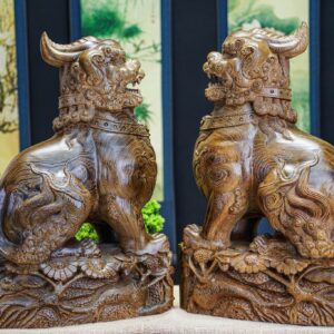 Lân sư mun đuôi công ( trái + phải )