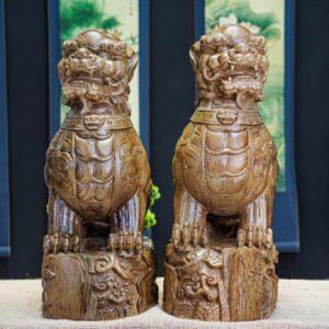 Lân sư mun đuôi công ( trái + phải )