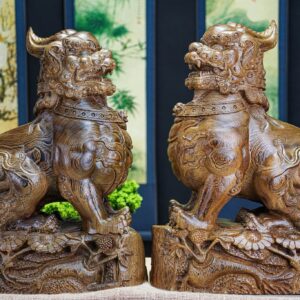 Lân sư mun đuôi công ( trái + phải )