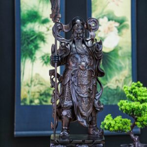 Quan công gỗ mun hoa