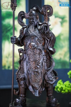 Quan công gỗ mun hoa