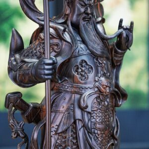 Quan công gỗ mun hoa