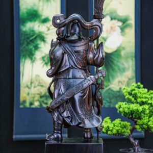 Quan công gỗ mun hoa