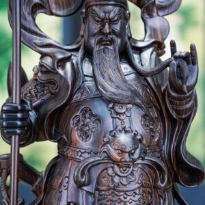 Quan công gỗ mun hoa