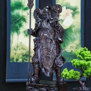 Quan công gỗ mun hoa